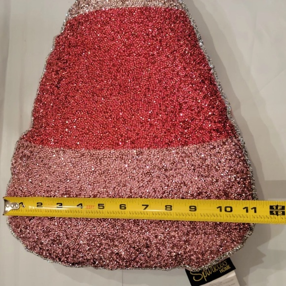Sparkles Home PINK Rhinestone Halloween Candy Corn Pillow Tik tok Beaded 2023 - Picture 6 of 8